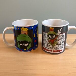 2 Vintage 1994 Warner Bros Sakura Looney Tunes Marvin the Martian Coffee Mugs